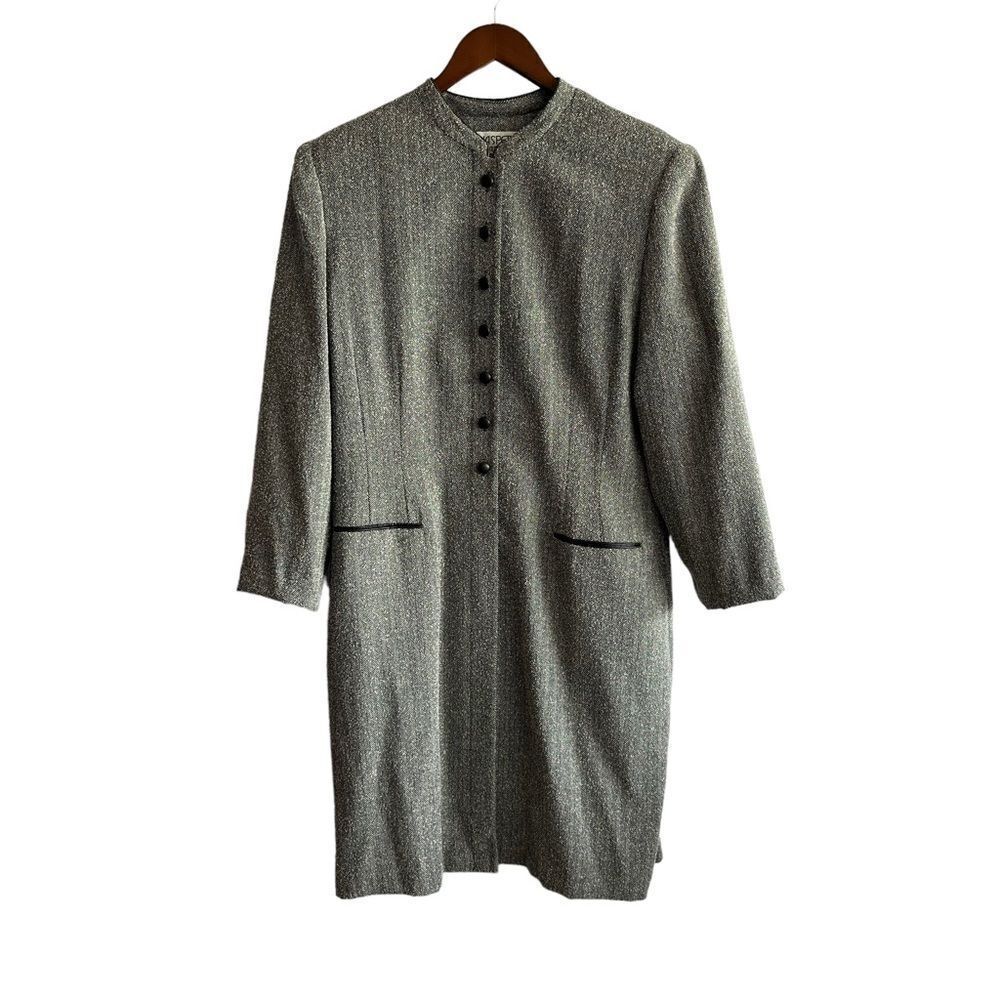 Vintage Kasper A.S.L. Herringbone Black & White Coat